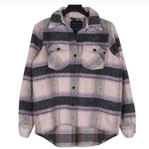 All Saints Checkered Jacket in Purple and Gray